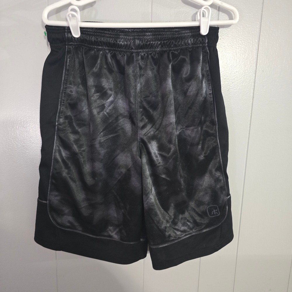 AND1 Basketball Shorts Mens Medium Black Shiny Textured Logo ANM243SH02‎